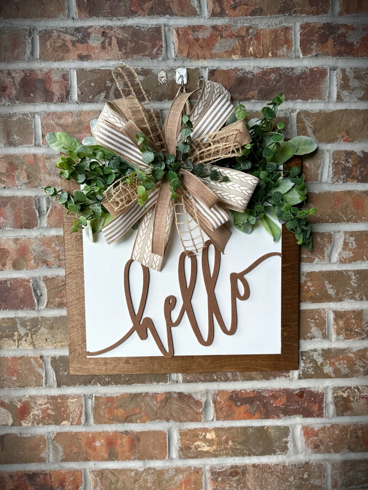 3D hello door hanger