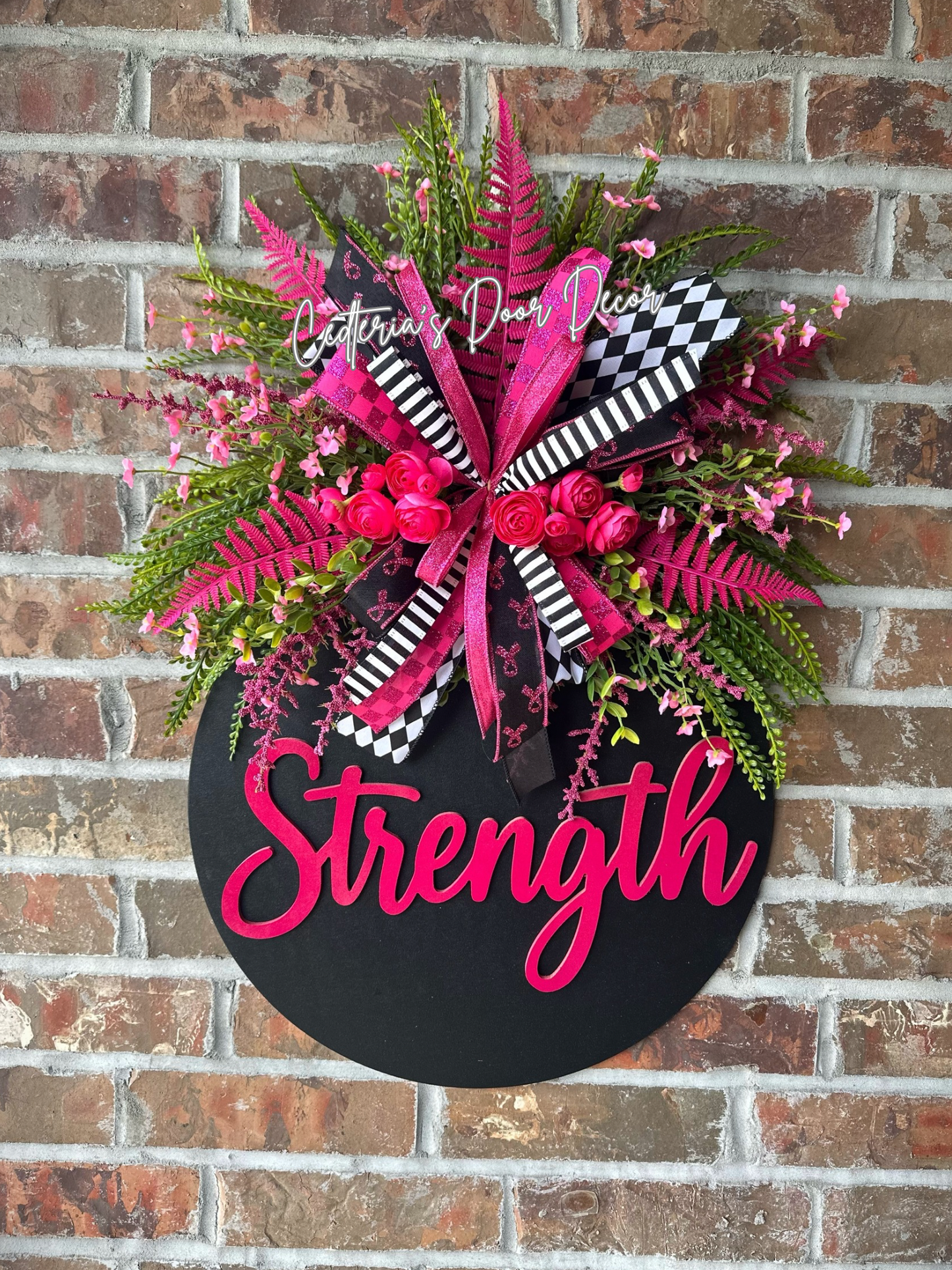 Breast Cancer Awareness Strength” Door Hanger
