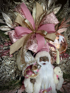 Pink Black Santa Wreath