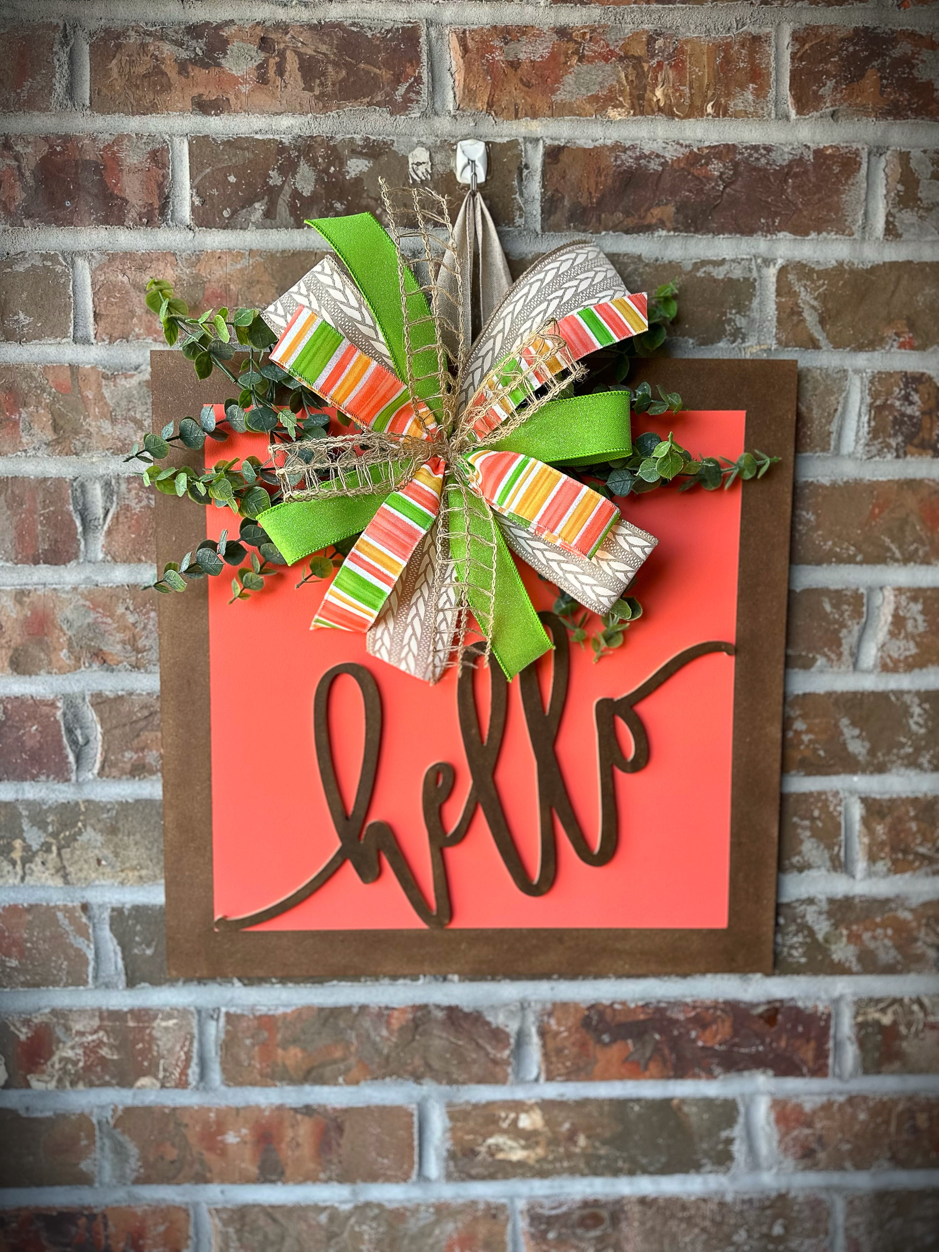 Hello - 3D Square Door Hanger