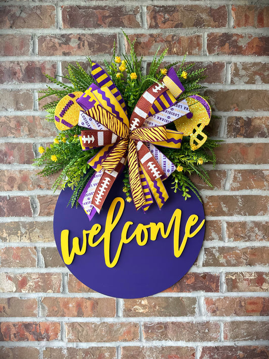 LSU fans door hanger