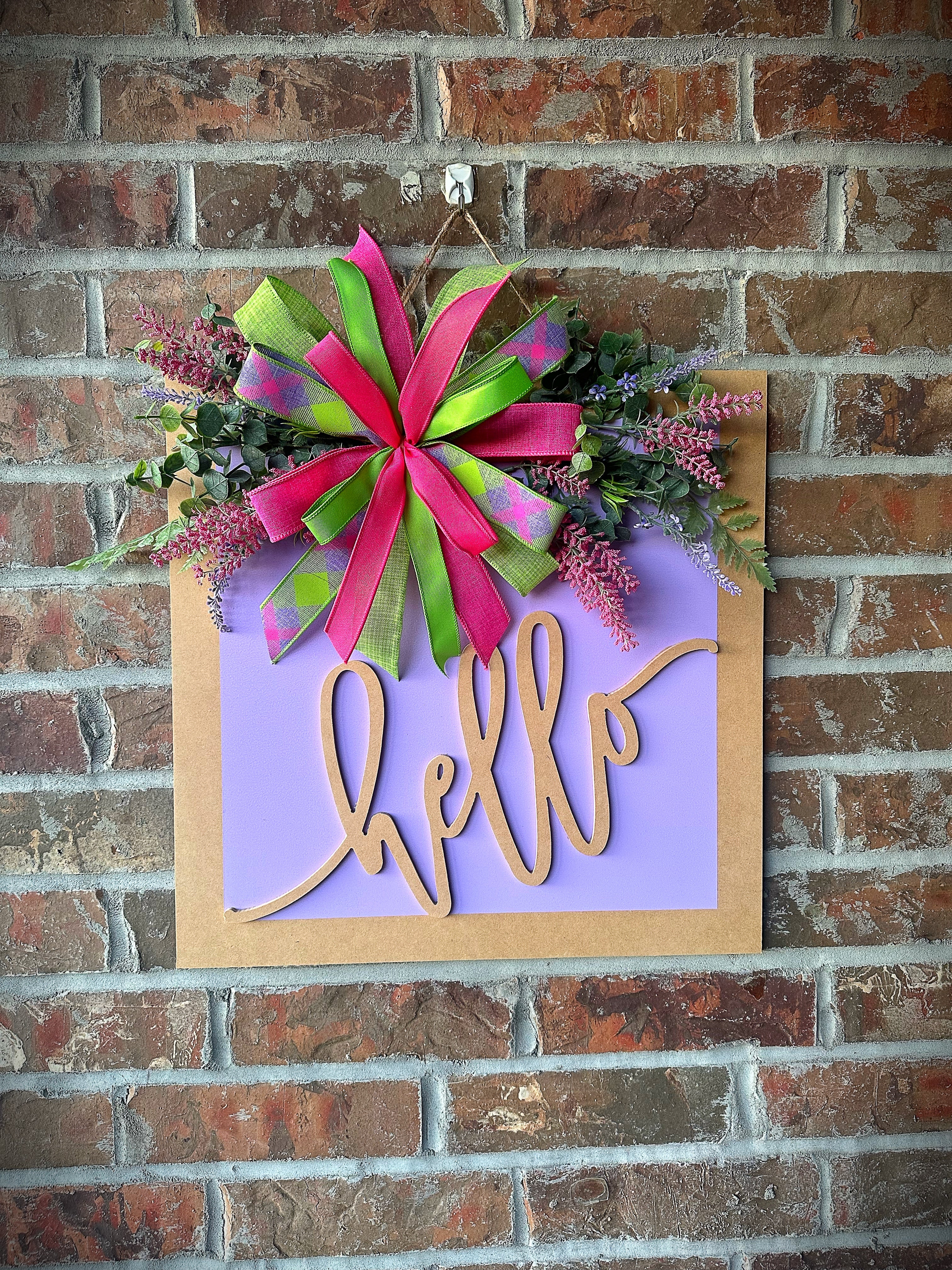 Hello 3D door hanger