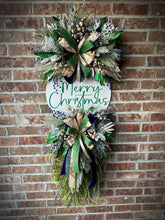 Load image into Gallery viewer, Green/ Blue Christmas Wreath
