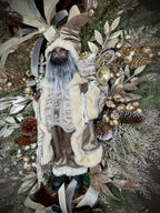 Neutral African American Santa Wreath