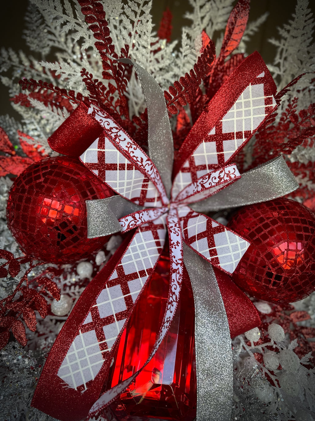 Red/ White/ Silver Luxury jewel wreath
