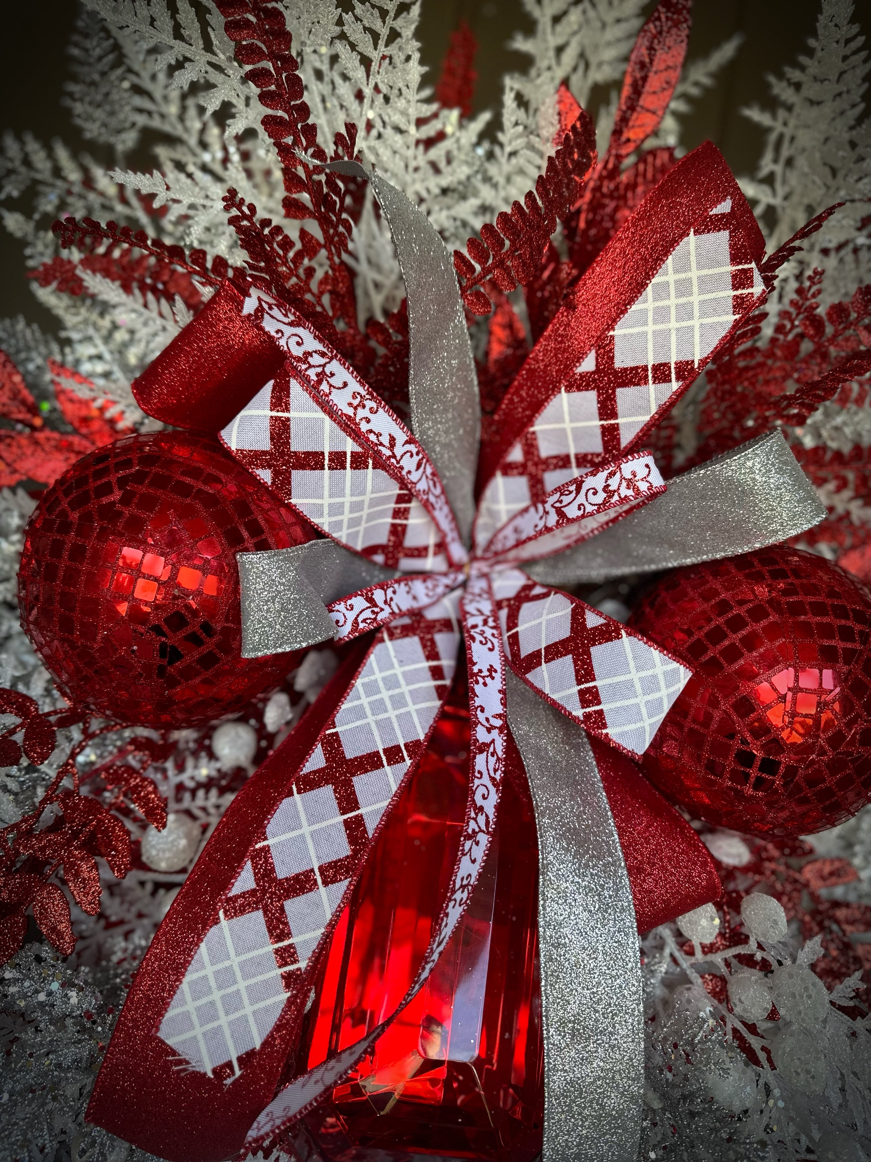 Red/ White/ Silver Luxury jewel wreath
