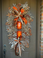 Electric Orange/Champagne swag wreath