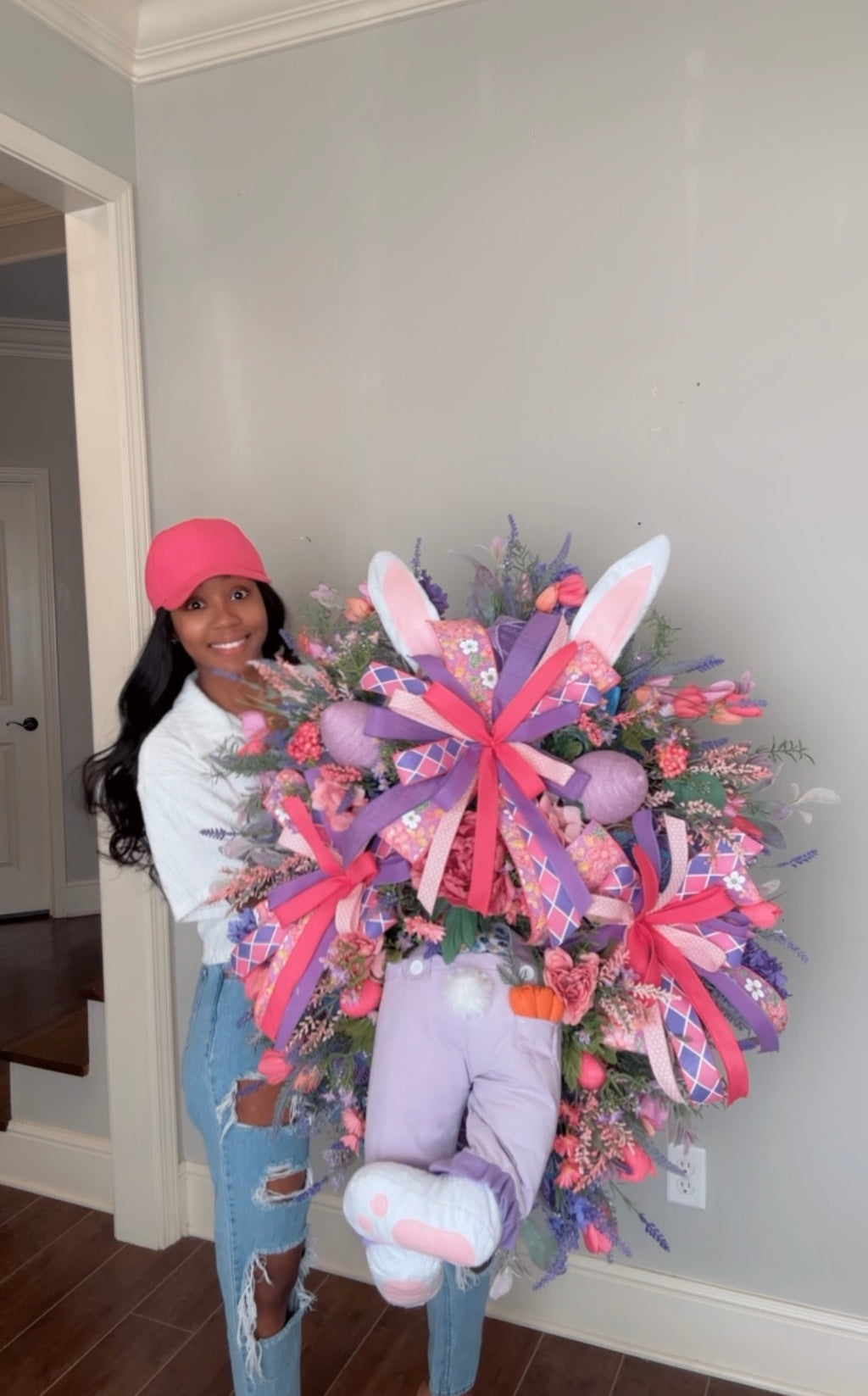 Pink/Purple Easter Bunny Wreath