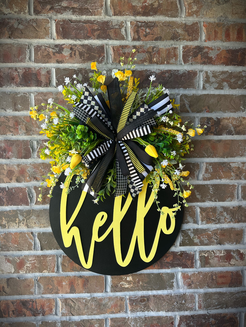 Bright hello door hanger