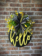 Bright hello door hanger