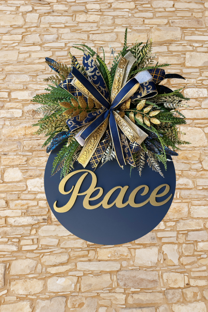 Navy Peace door hanger