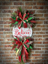 Load image into Gallery viewer, Believe Christmas Traditional  Wreath
