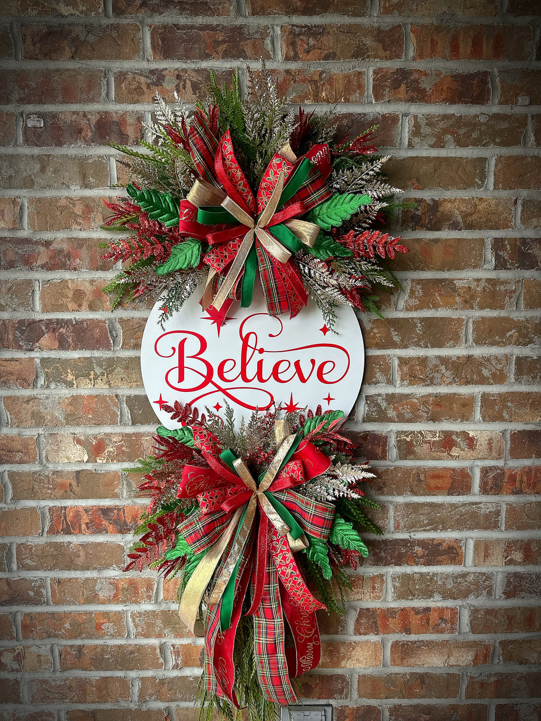 Believe Christmas Traditional  Wreath