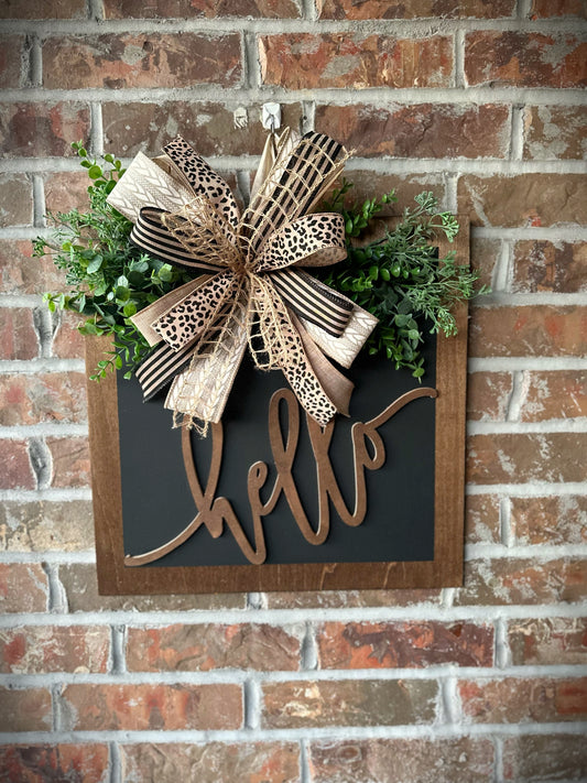 3D hello door hanger