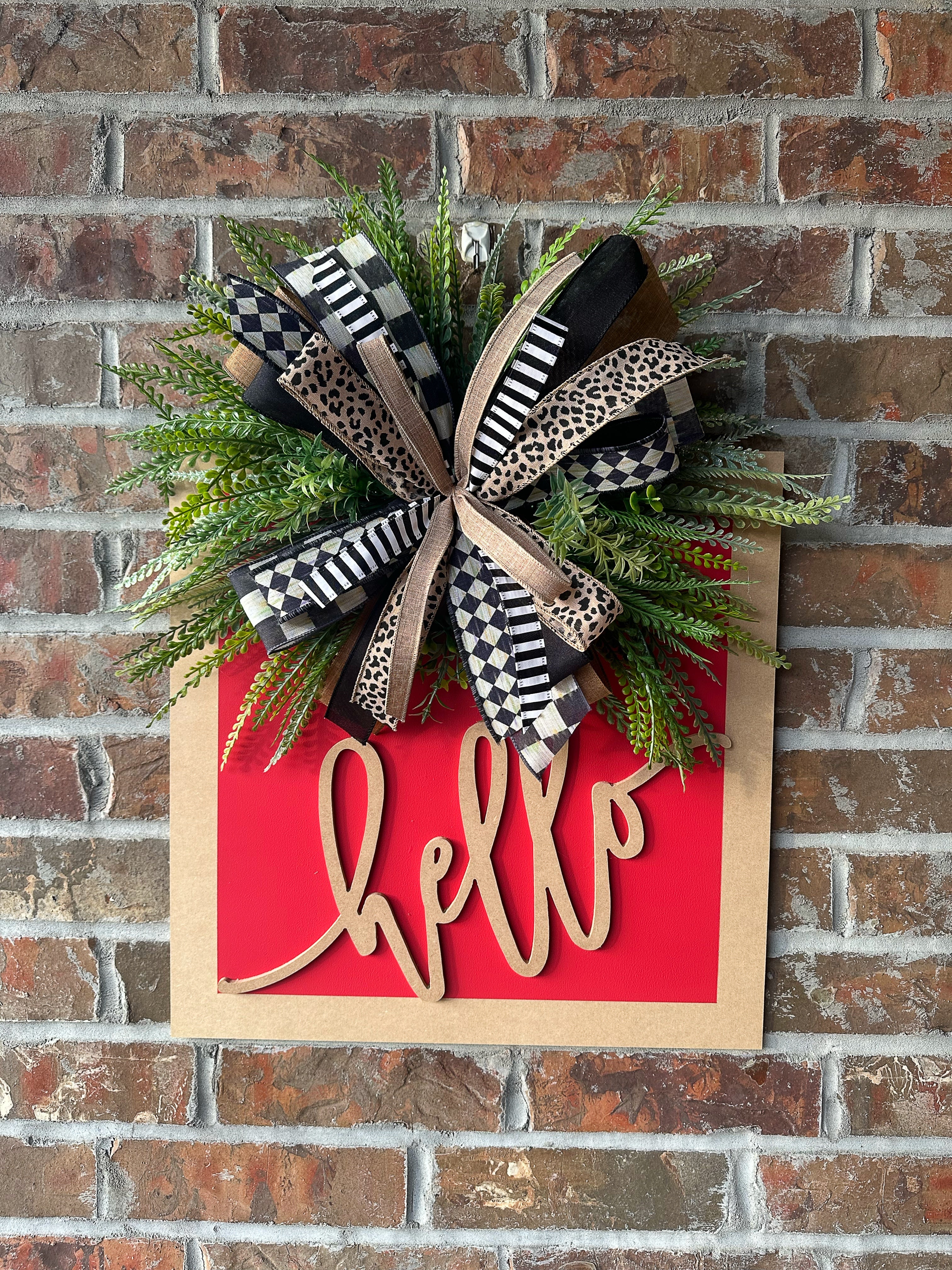 Red Bold & Neutral Door Hanger