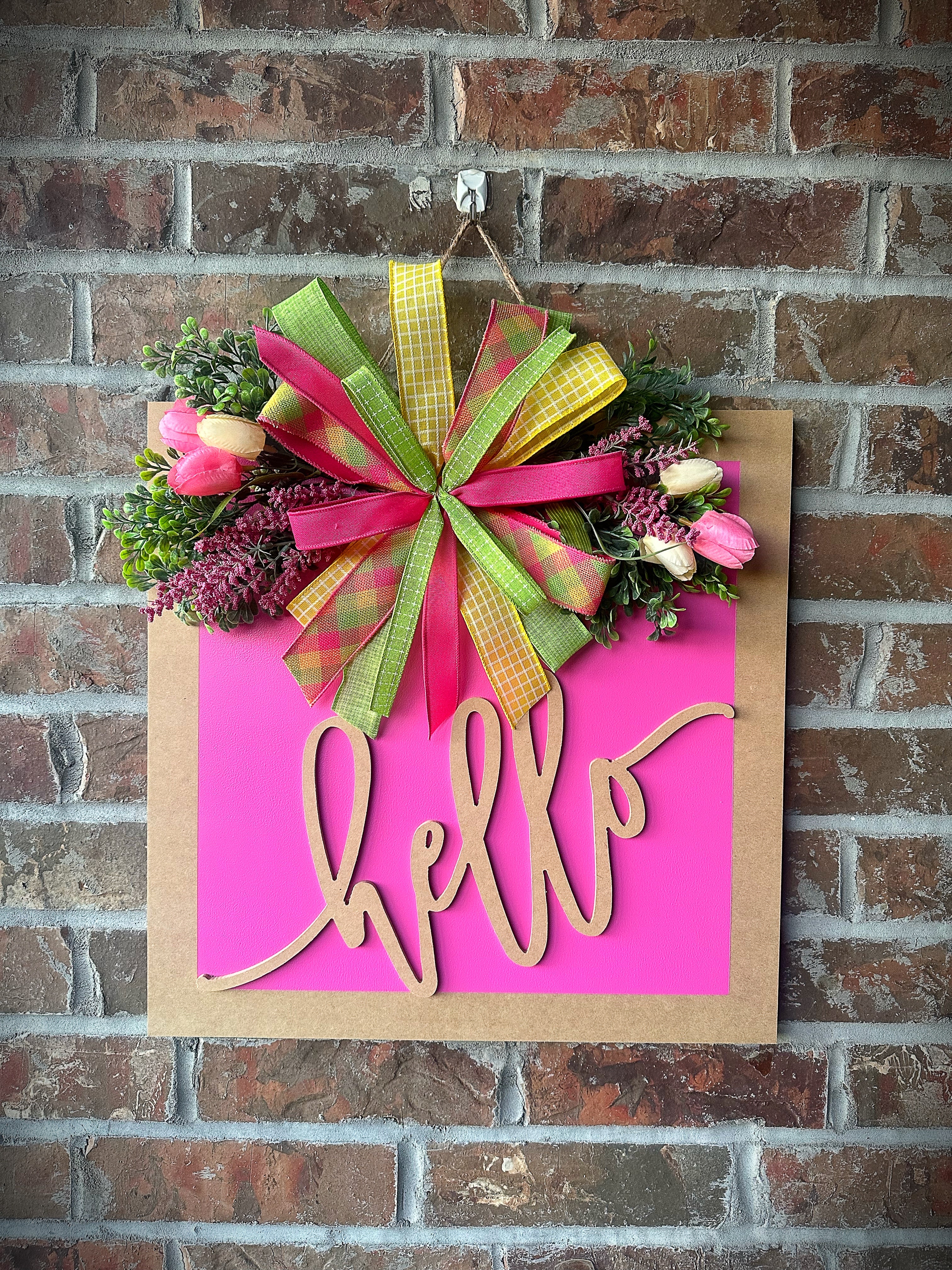 Hello 3D door hanger