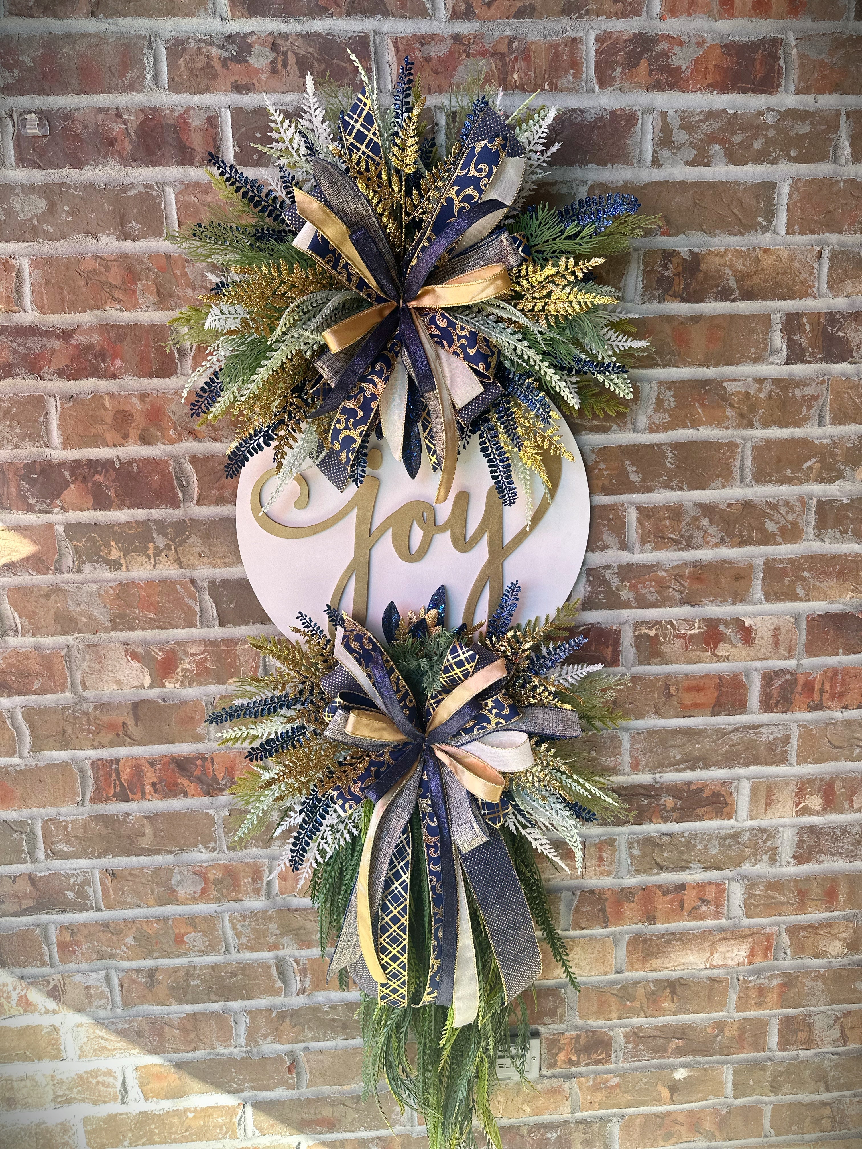 💙 Navy & Gold Joy Wreath