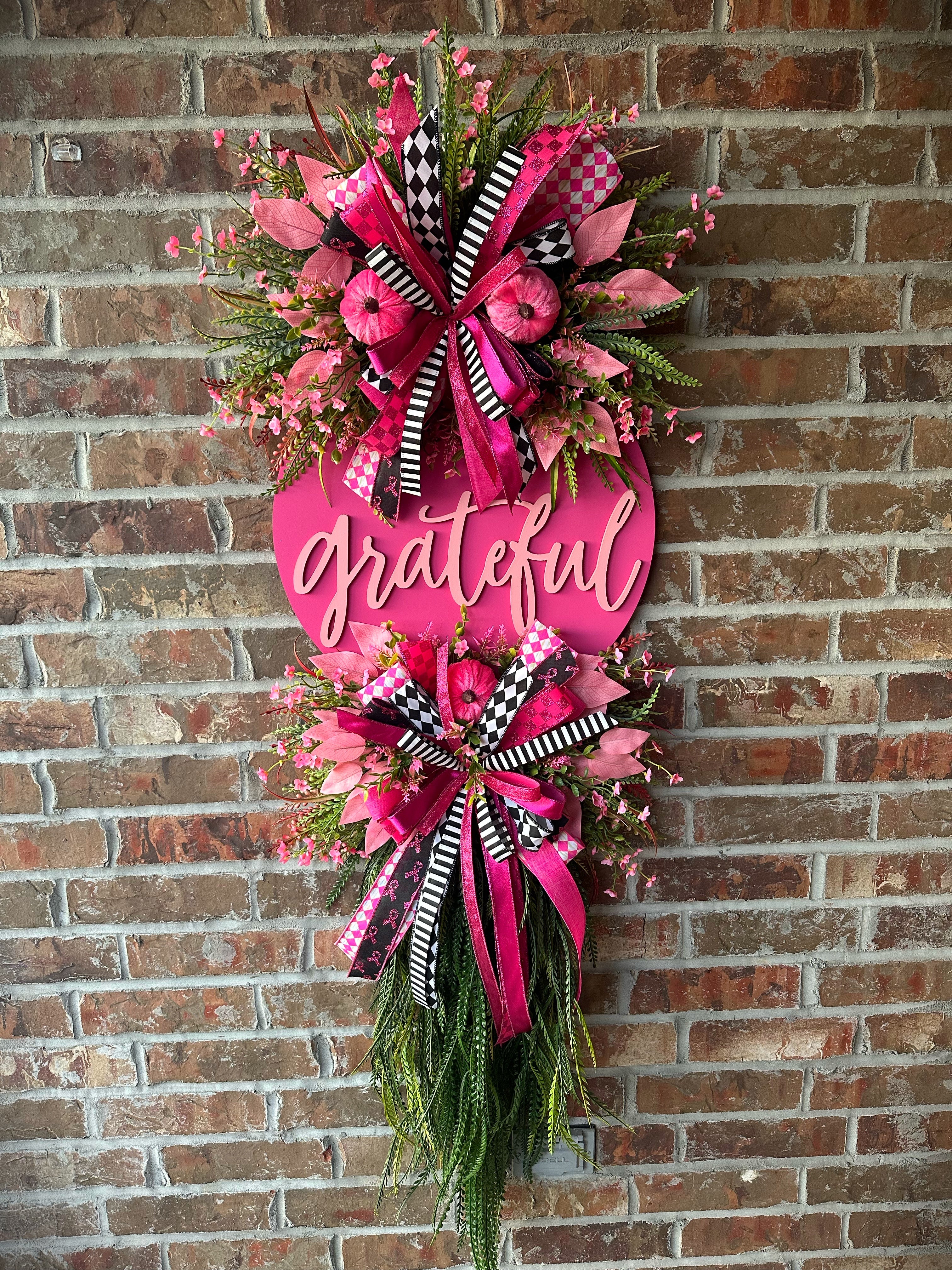 Grateful in Pink Harvest Wreath