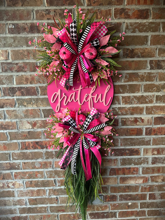Grateful in Pink Harvest Wreath