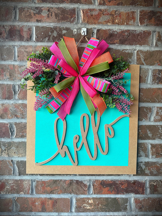 Hello 3D door hanger