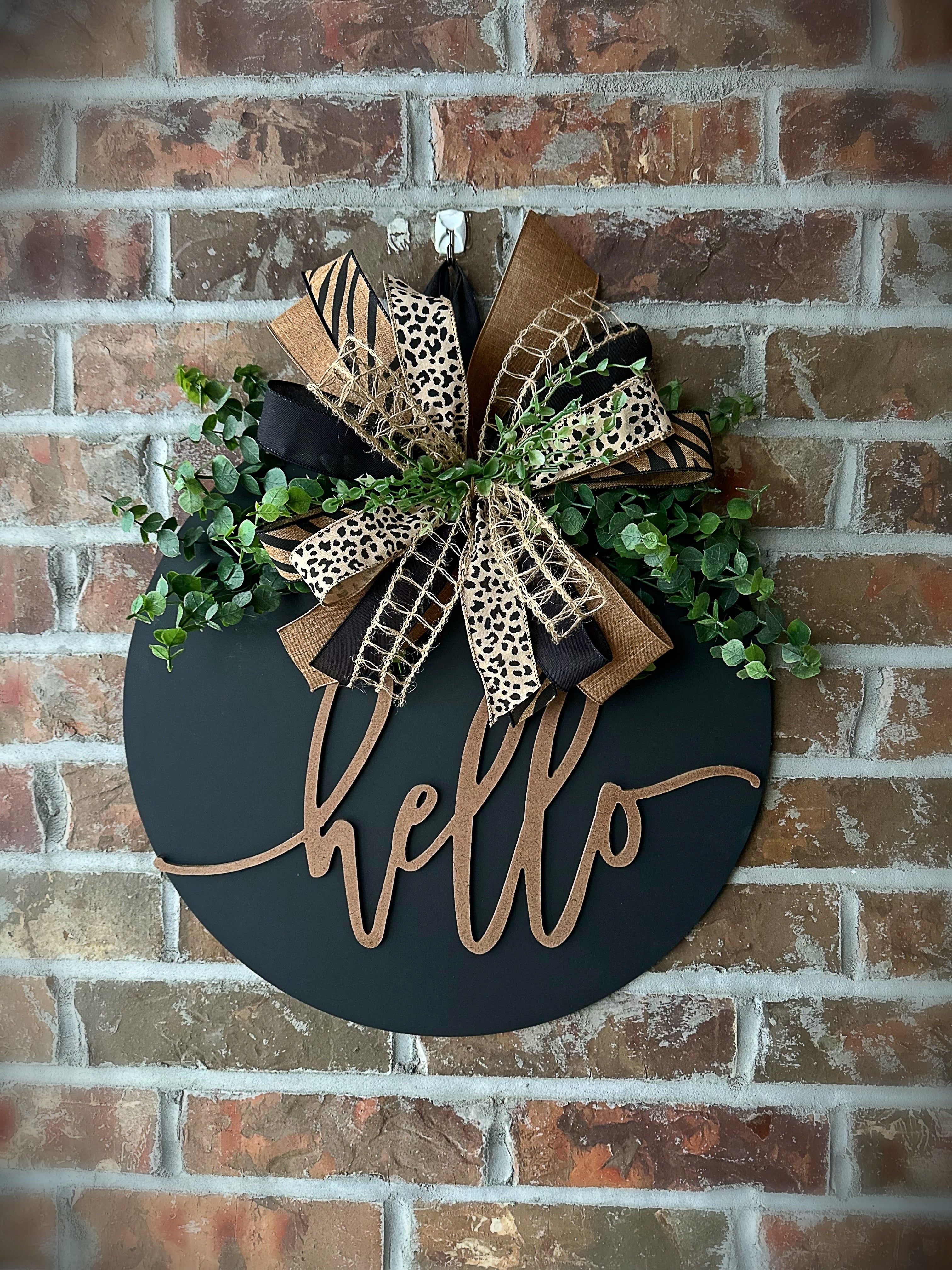 Black and Natural Door Hanger