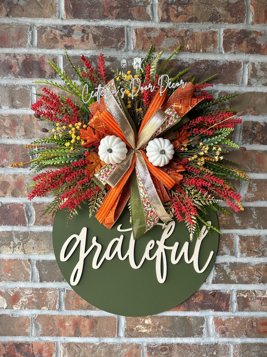 Harvest “Grateful” Door Hanger
