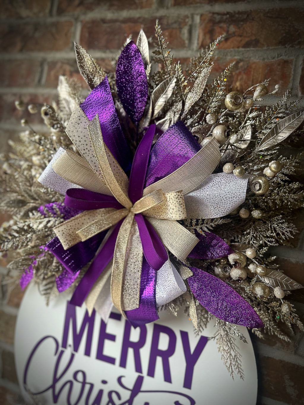 Purple/ Champagne Christmas wreath