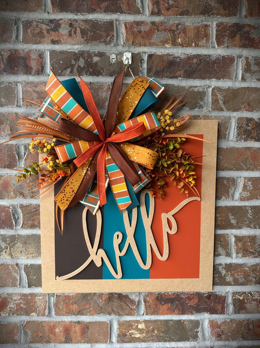 Rustic Fall “Hello” Door Hanger