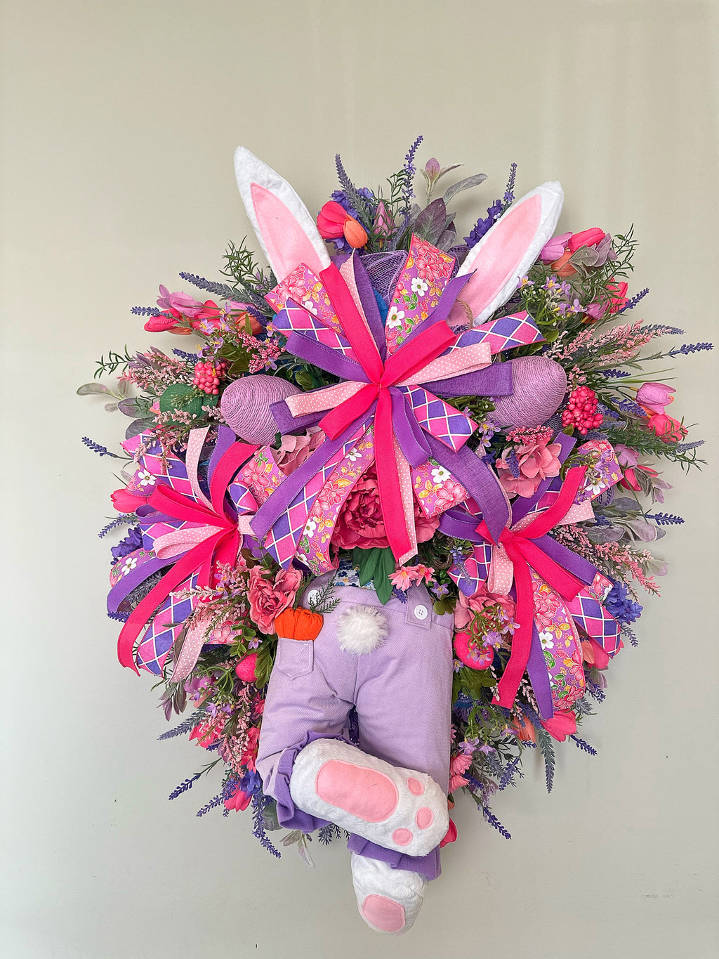 Pink/Purple Easter Bunny Wreath