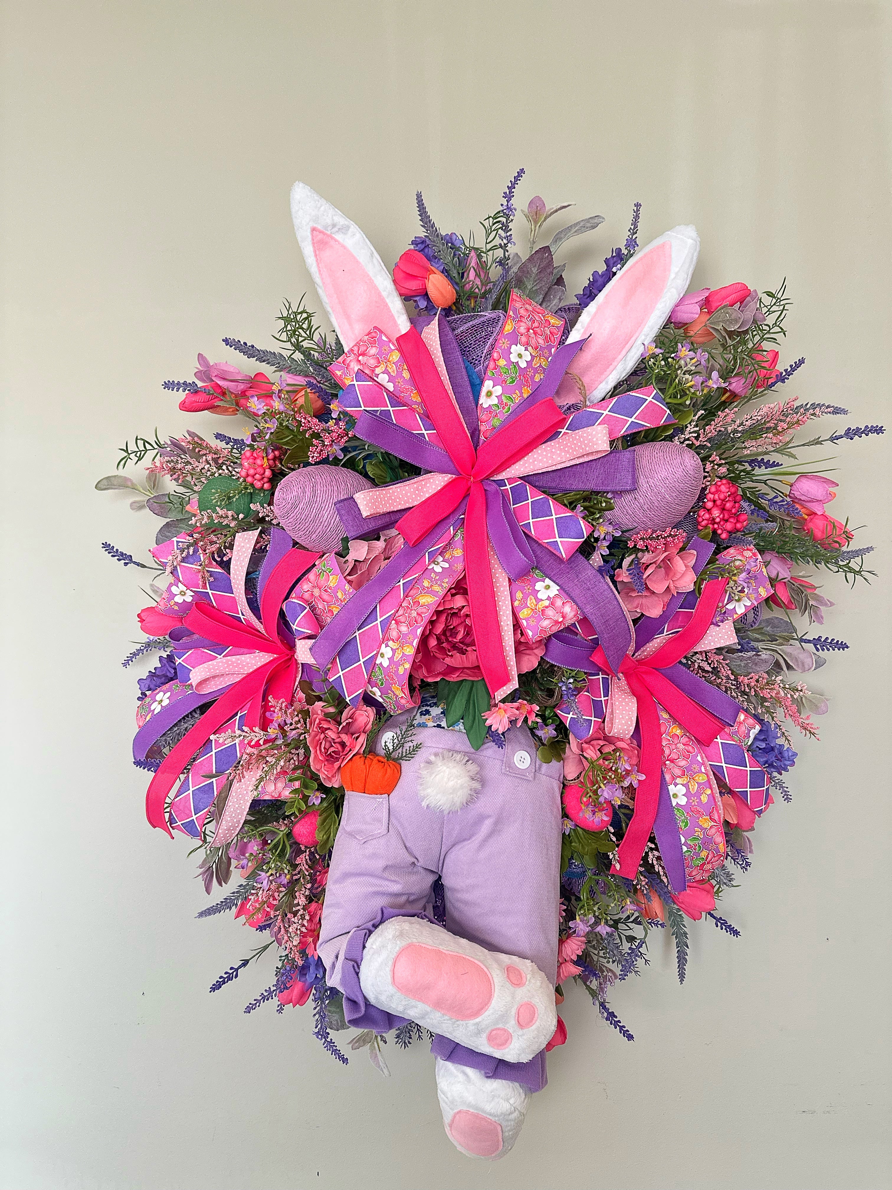 Pink/Purple Easter Bunny Wreath