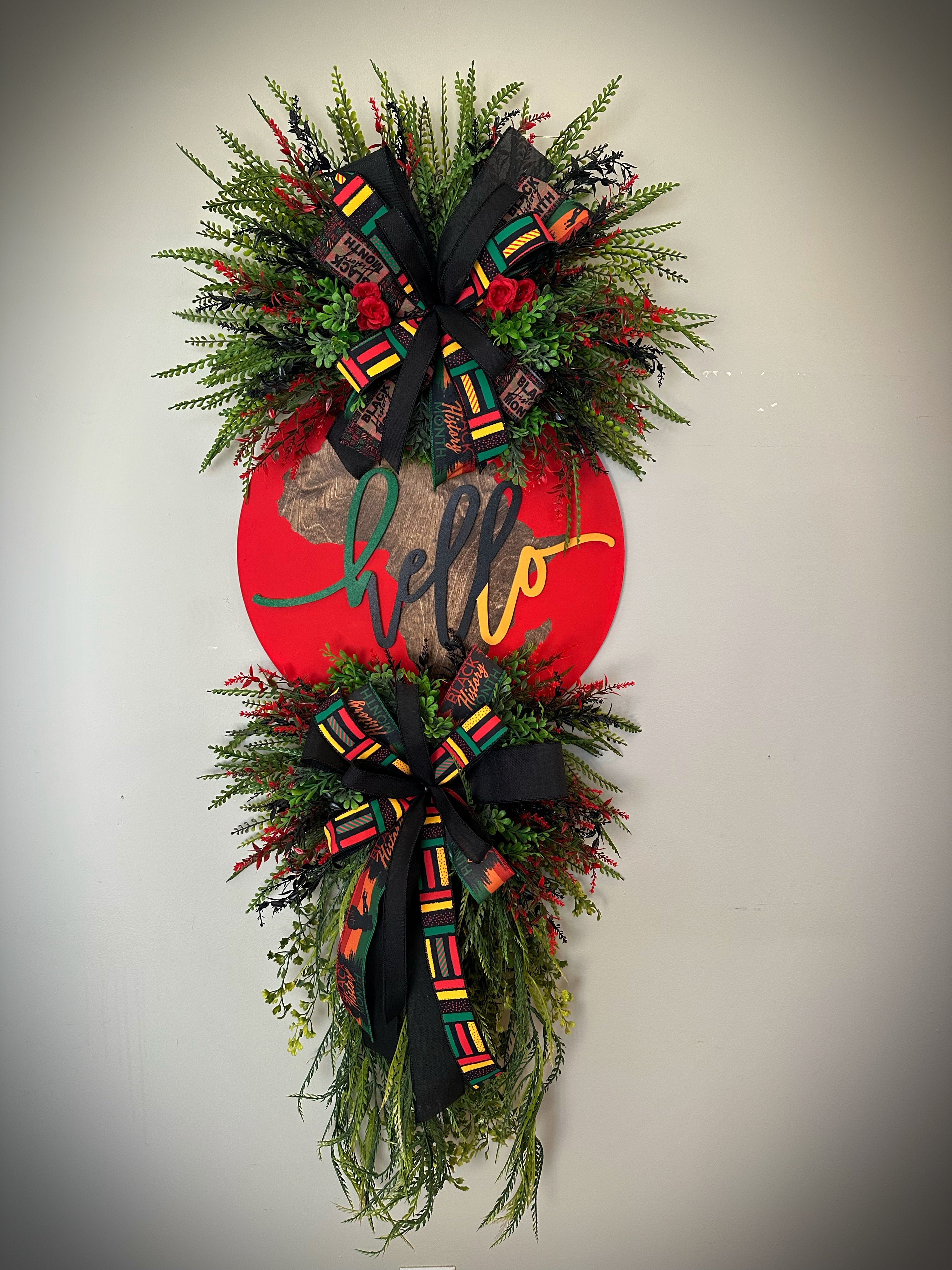 Red BHM hello wreath
