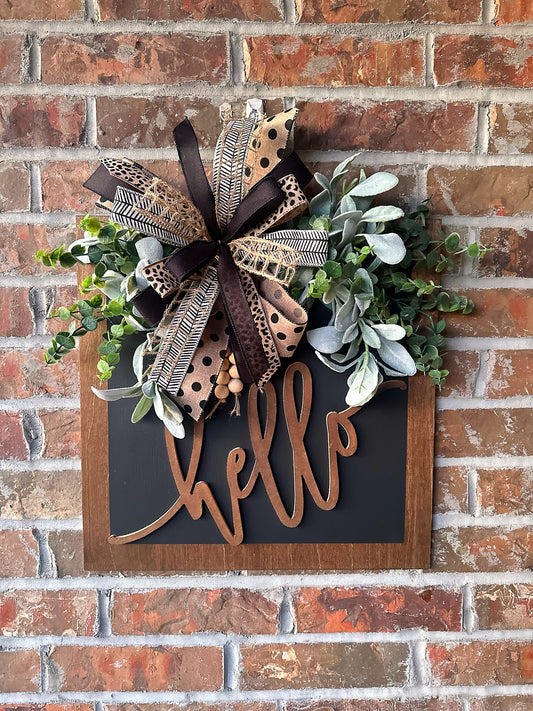 Hello 3D door hanger