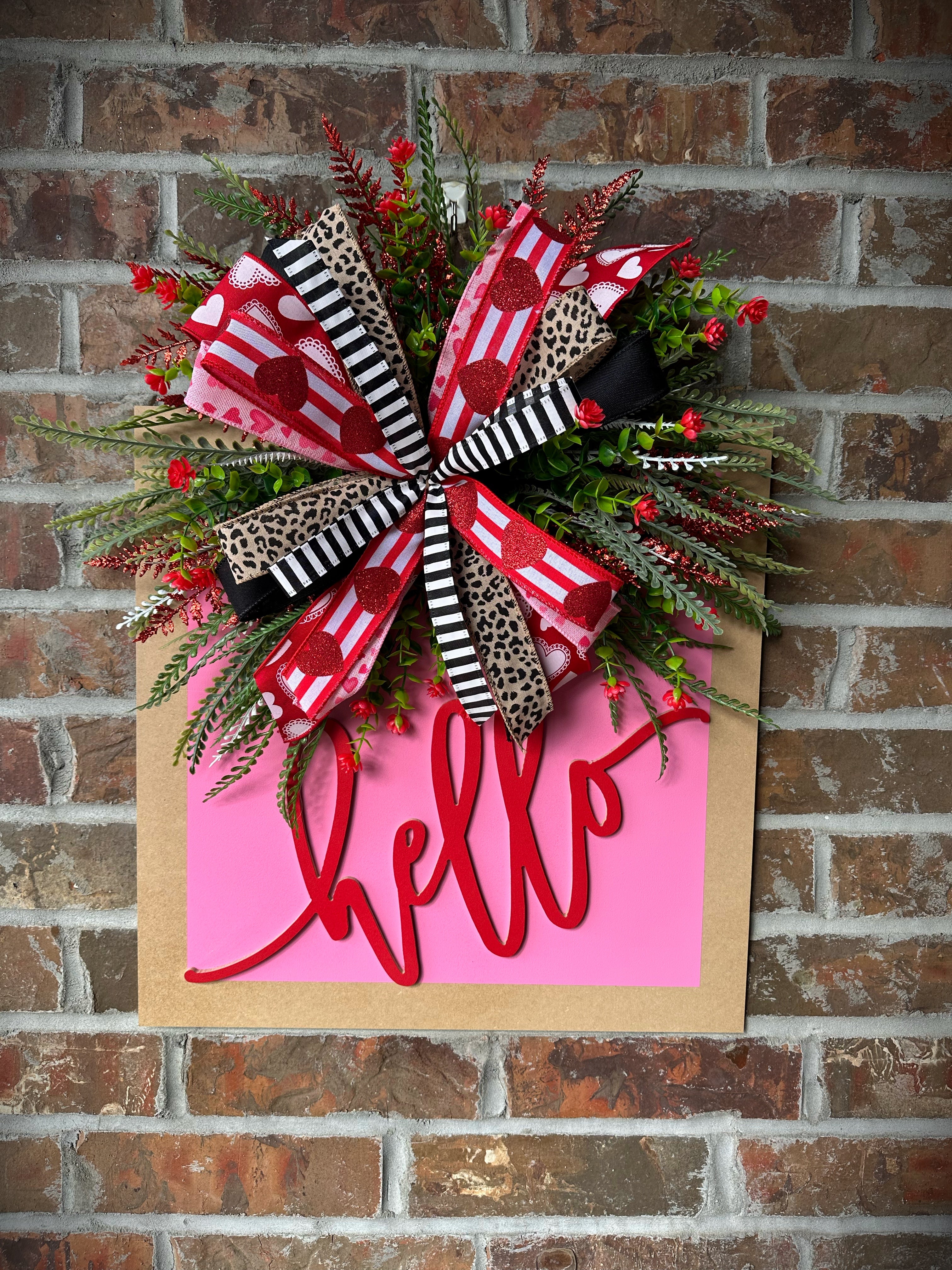 Bold Valentine’s Hello Door Hanger ❤️🖤