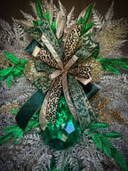Green/ Gold/ Cheetah Luxury Swag Wreath