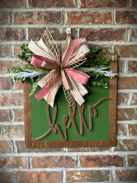 3D hello door hanger