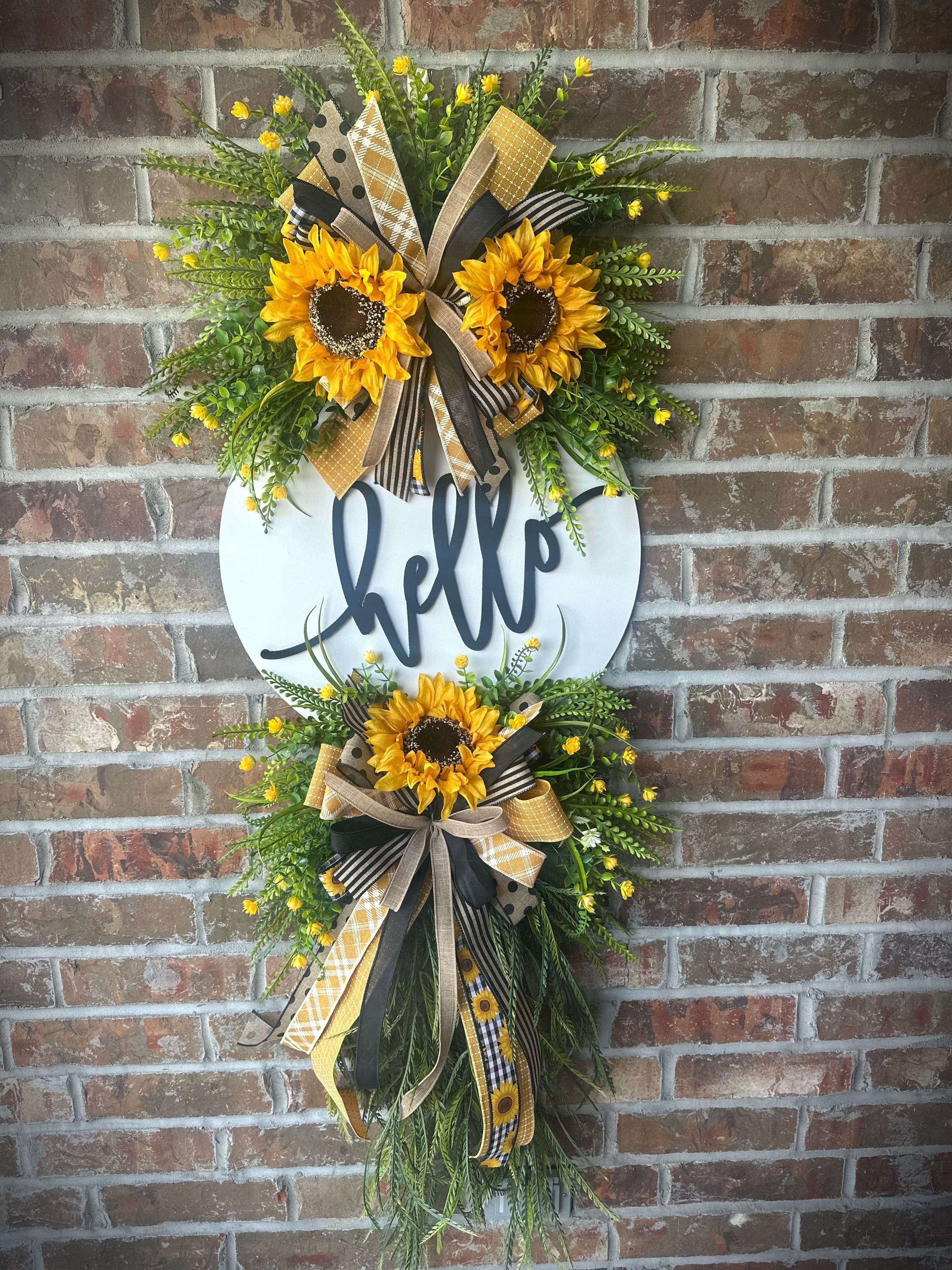 Sunflower Sunshine Hello Door Wreath