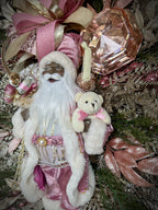 Pink Black Santa Wreath