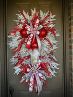 Red/ White/ Silver Luxury jewel wreath