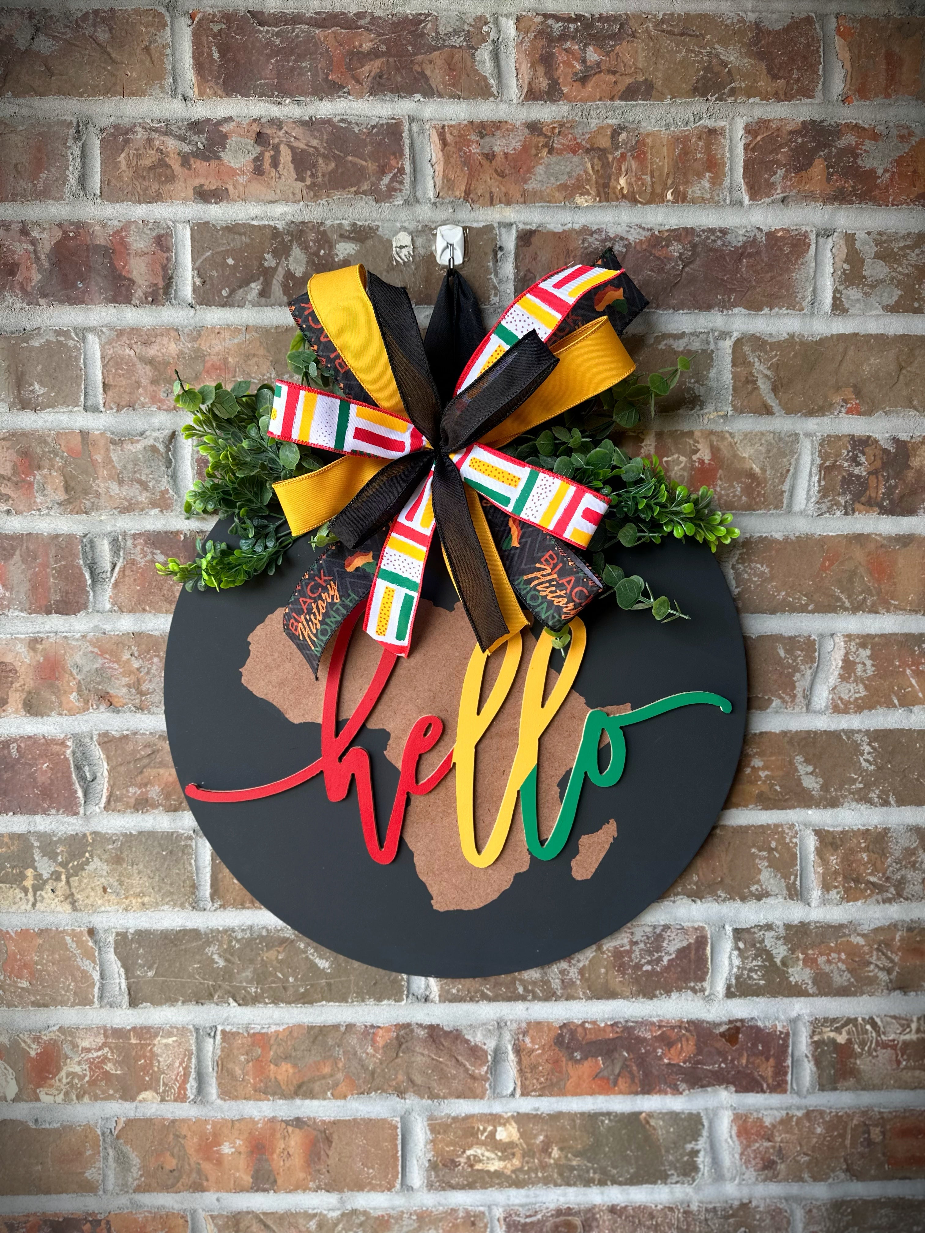 Hello 3D door hanger