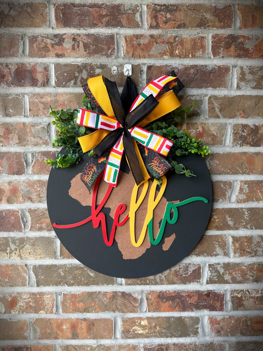 Hello 3D door hanger