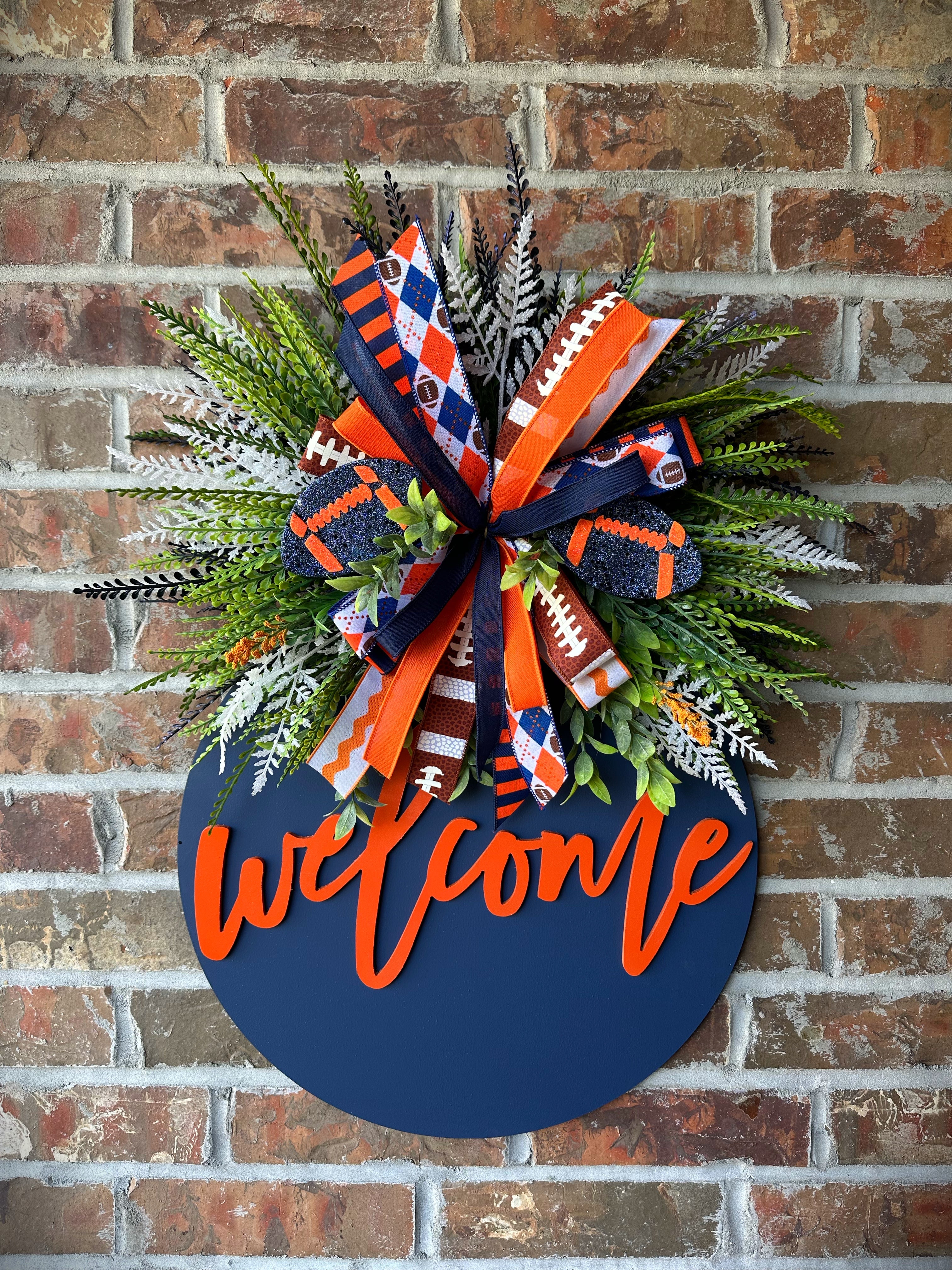 🏈 Football Fan’s Door Hanger Navy & Orange
