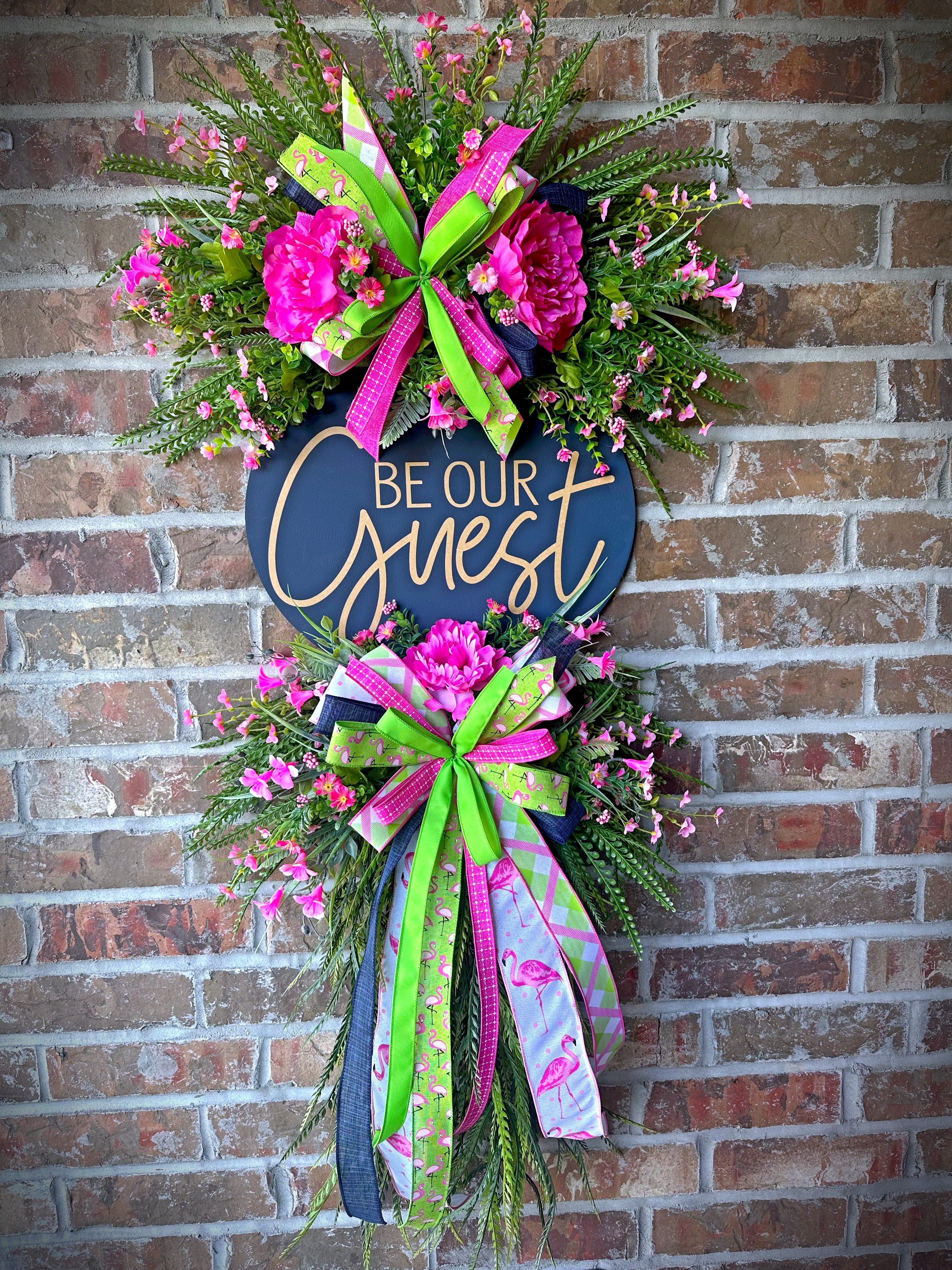 Navy Flamingo Wreath