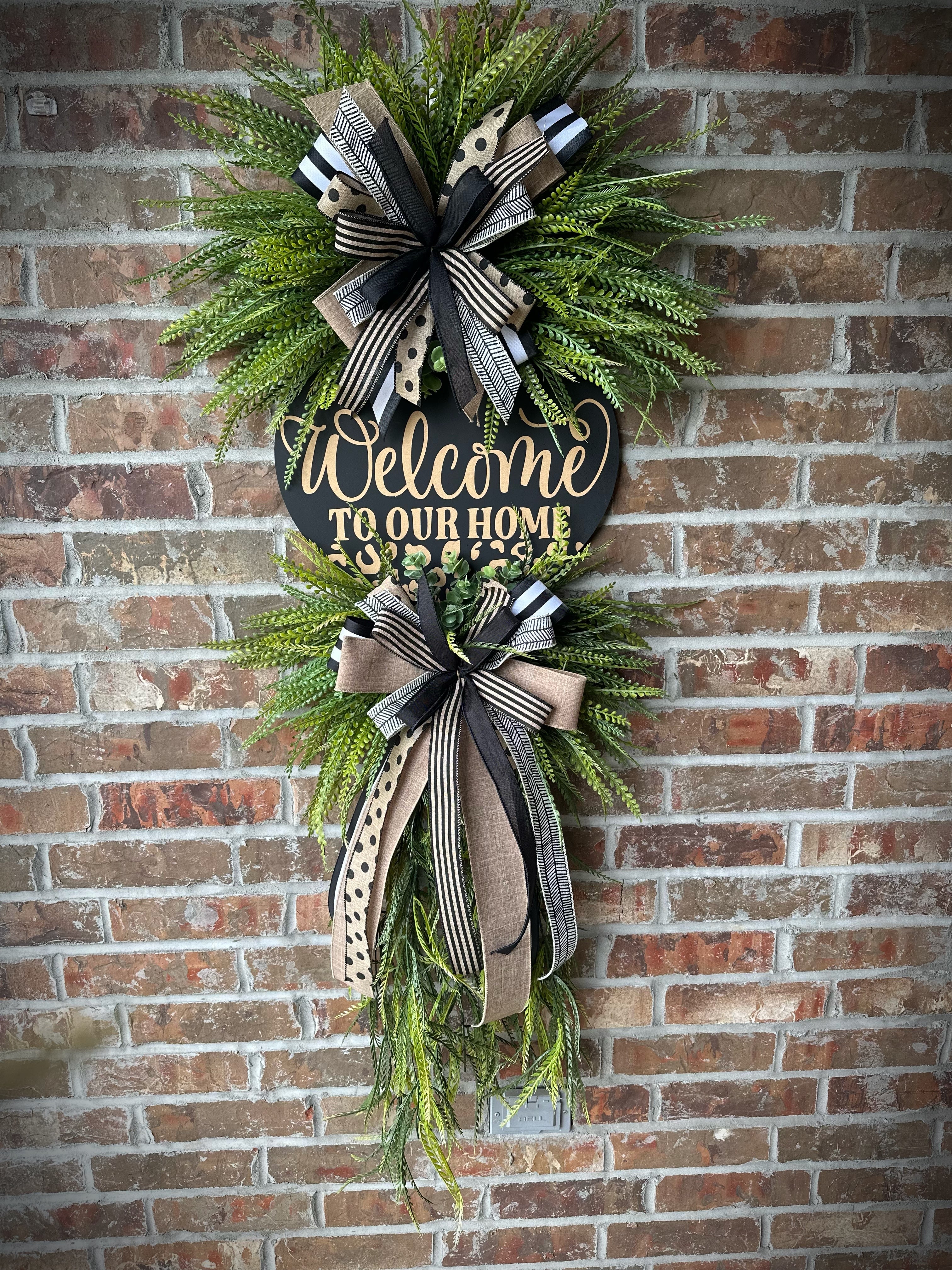 Black “Welcome to Our Home” Wreath