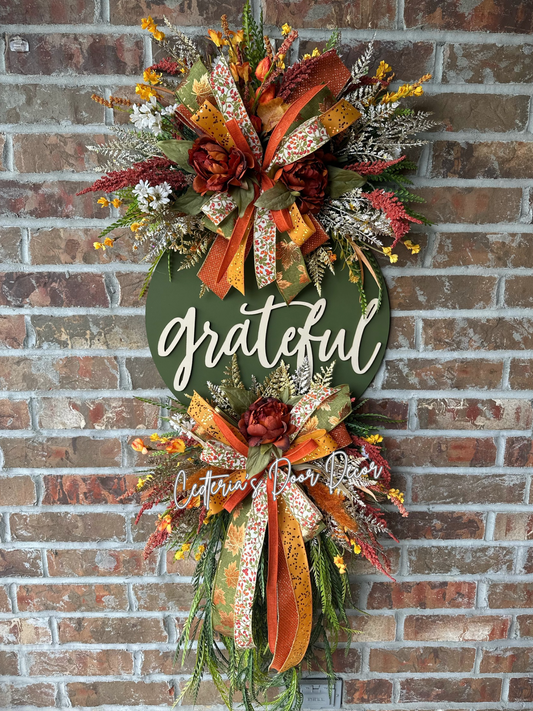 Harvest Glow “Grateful” Wreath