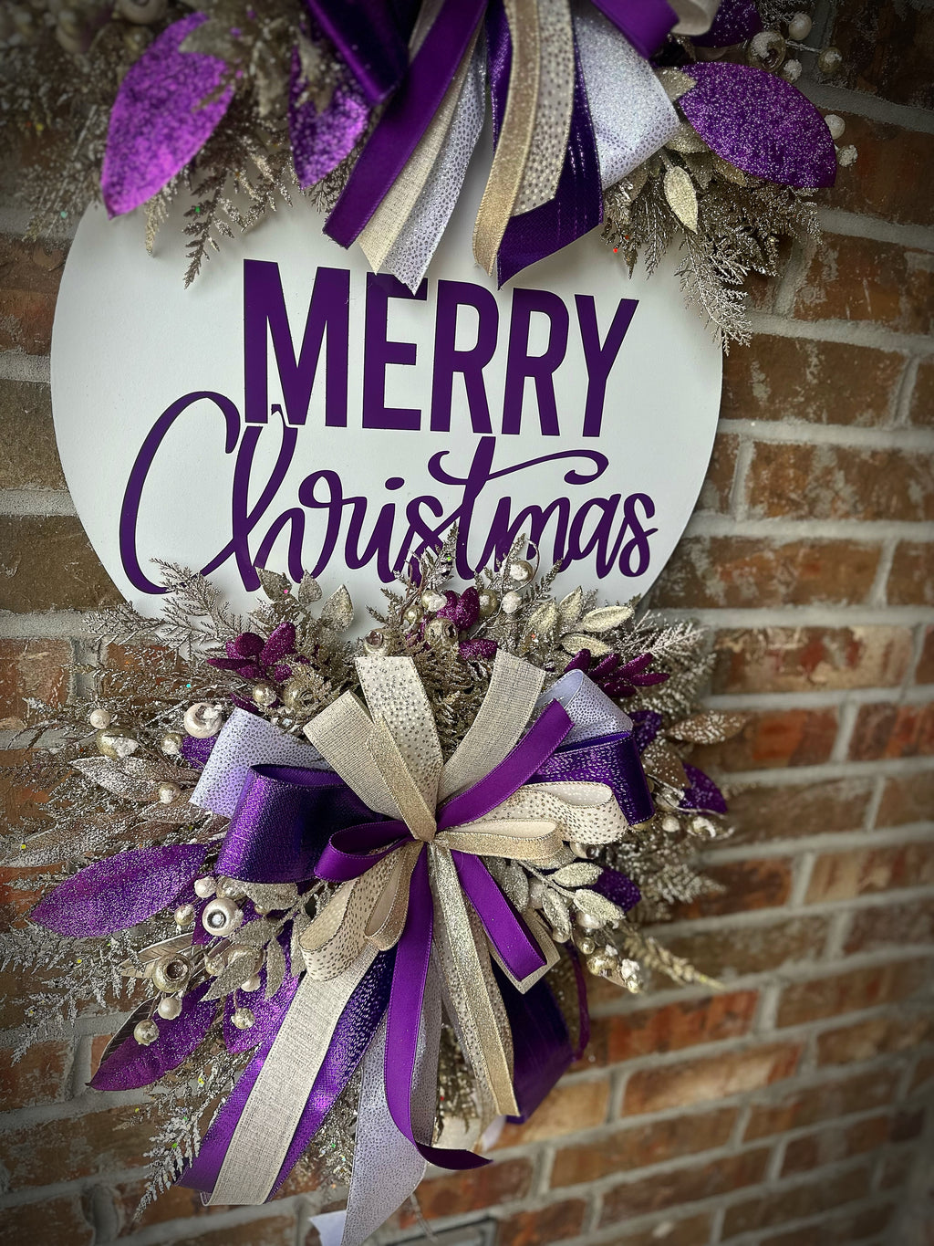 Purple/ Champagne Christmas wreath