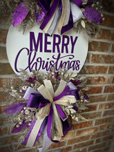 Load image into Gallery viewer, Purple/ Champagne Christmas wreath
