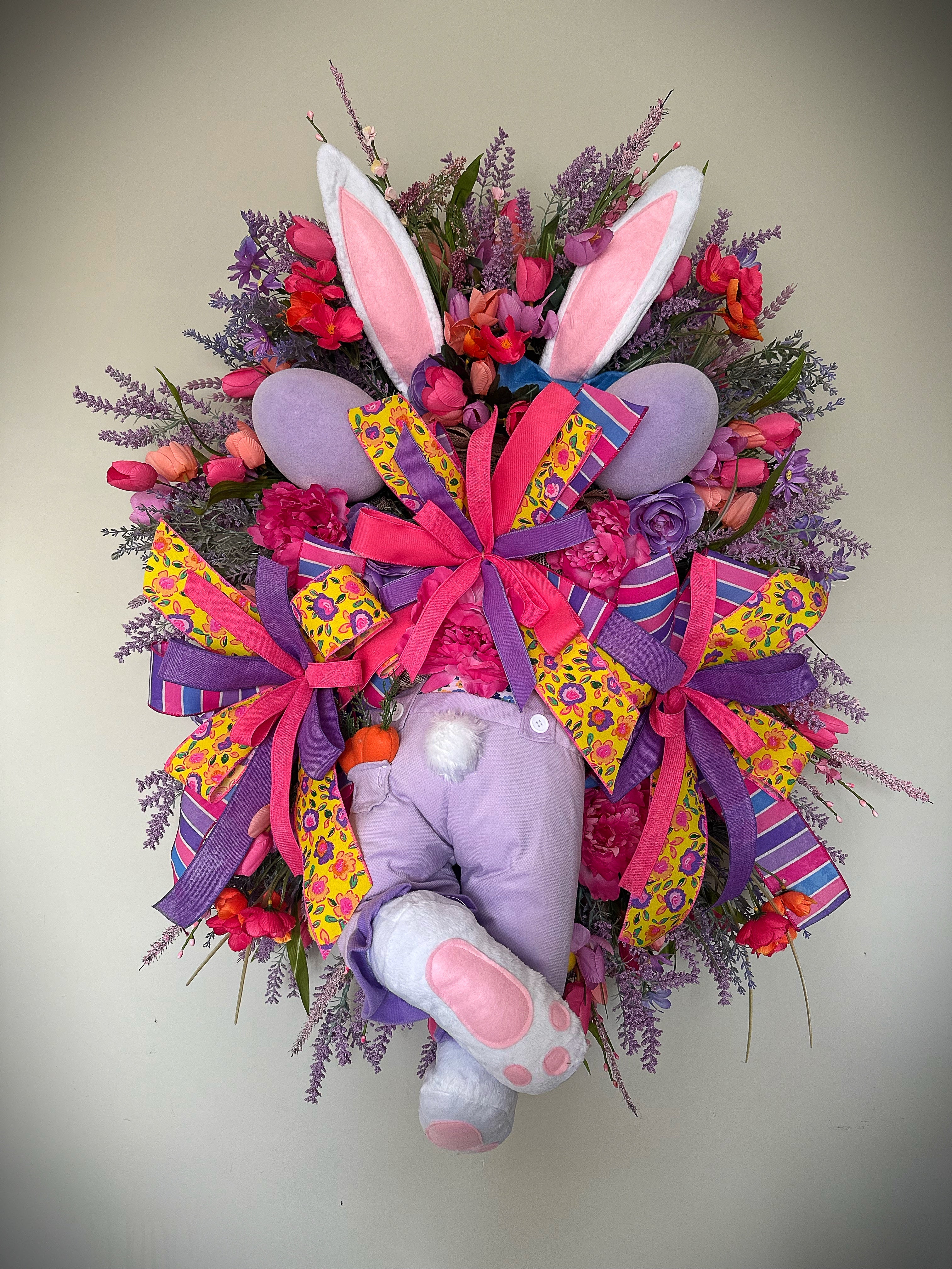 Springtime Bunny Blooms Wreath
