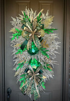 Green/ Gold/ Cheetah Luxury Swag Wreath