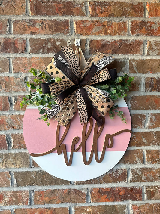 3D hello door hanger