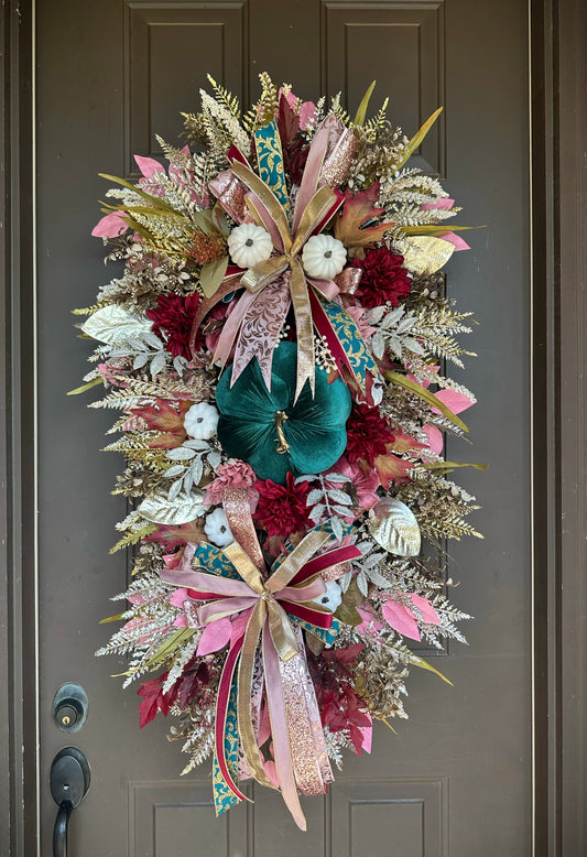 Elegant Fall Grandeur Swag Wreath